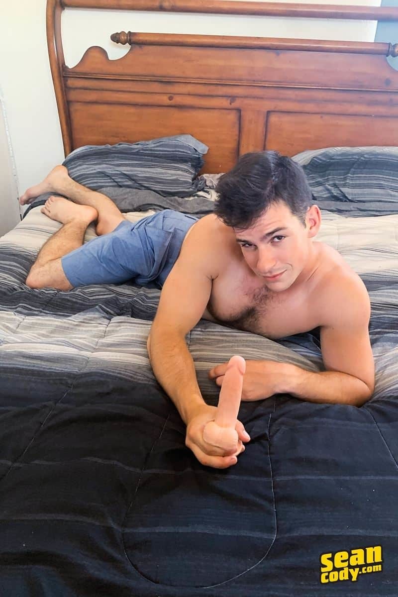Horny Big Dick Solo - Horny hairy young muscle boy Archie Solo jerks his big dick spraying cum  all over his furry abs â€“ World Famous Gay Pornstars