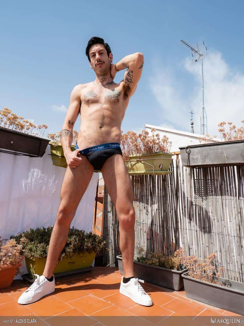 Sexy young hairy dude Alexis Clark hot asshole raw fucked a huge uncut cock up on the roof 4 gay porn pics - Sexy young hairy dude Alexis Clark hot asshole raw fucked by a huge uncut cock up on the roof