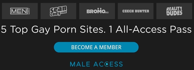 5 hot Gay Porn Sites in 1 all access network membership vert 6 - Horny bearded muscle dude Brysen bottoms for young newbie Sean Cody stud Griffin’s huge thick dick